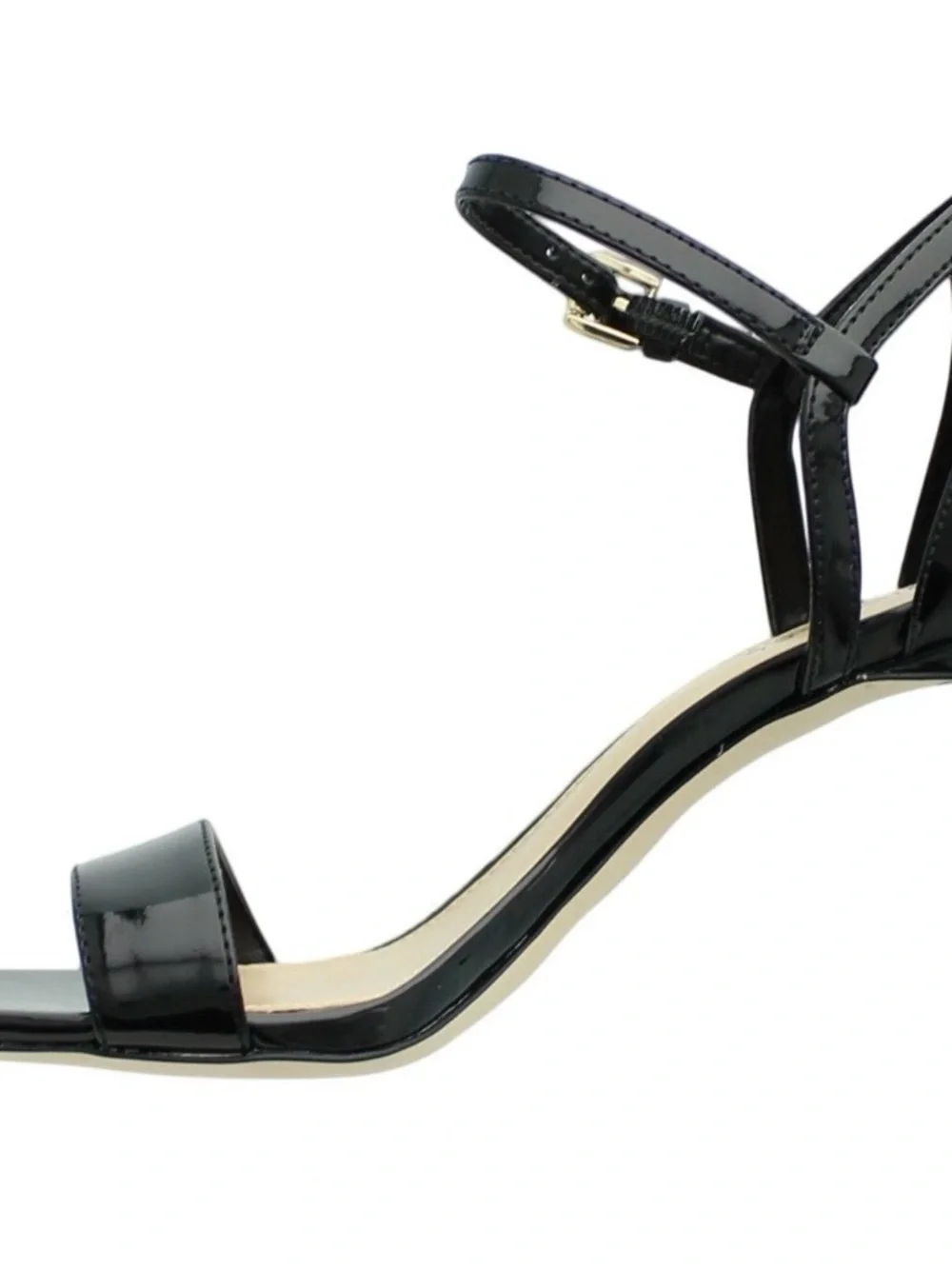 Michael Kors Black Patent Leather Open-Toe Ankle Strap Heels